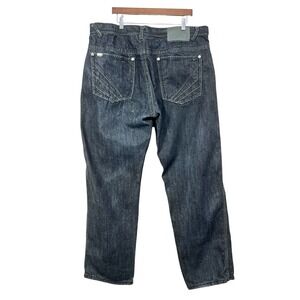 Y2K Akademiks Black Denim Jeans 44x34 Streetwear Hip Hop Baggy Skater‎ Urban